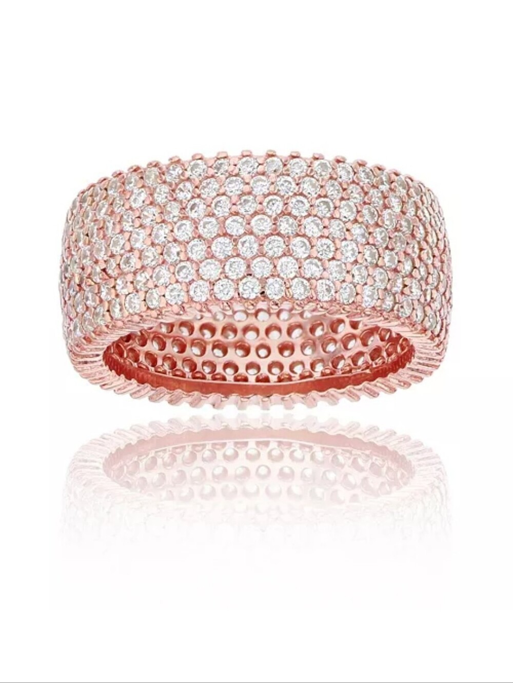 Macy's Rose Gold Pave Crystal Wide Statement Band
